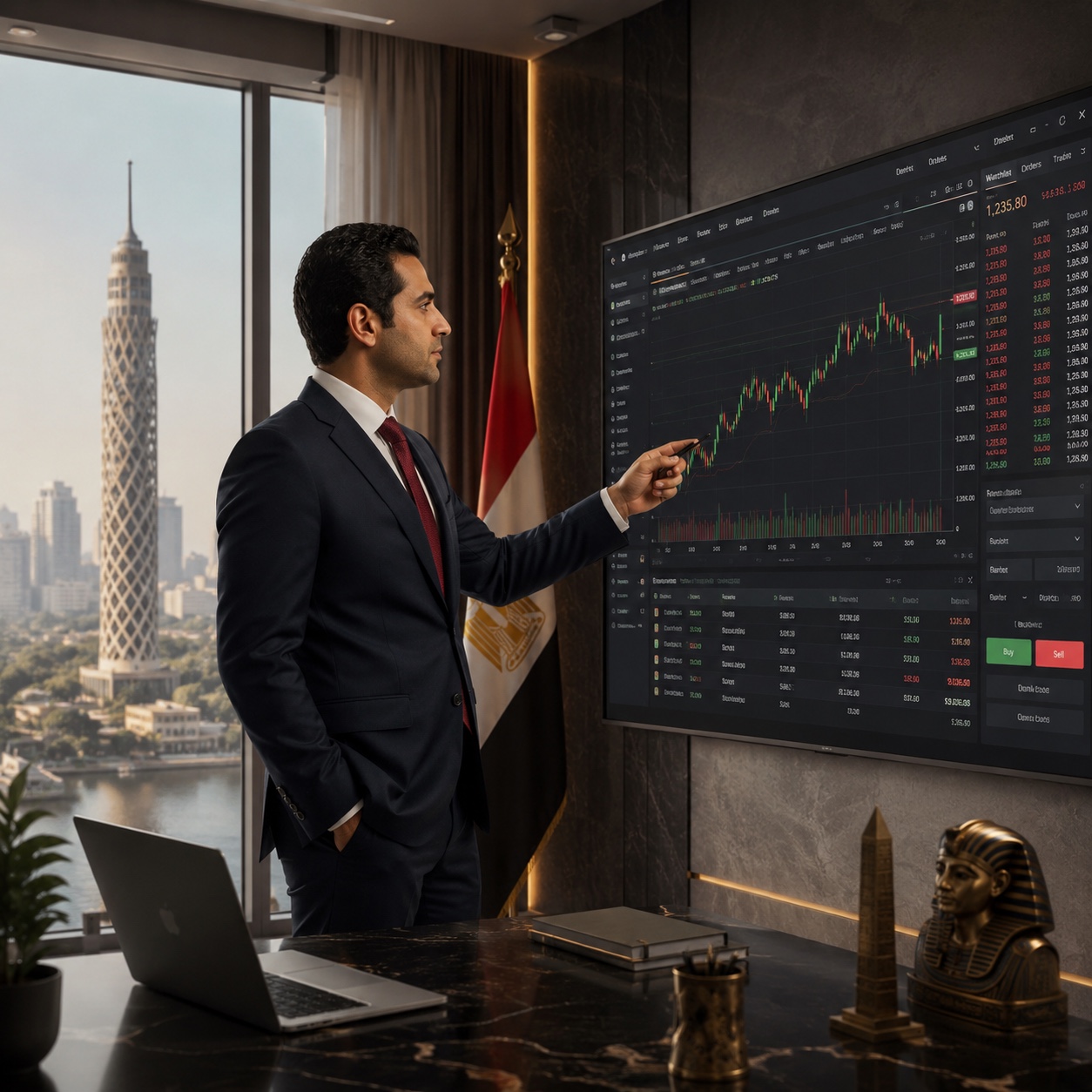 Egyptian market business and financial data scene