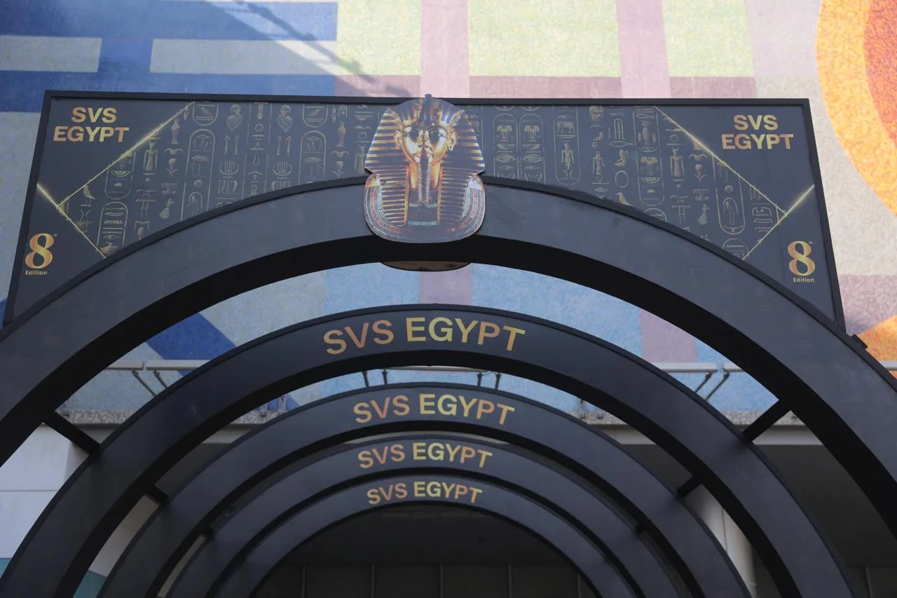 Egyptian-inspired SVS Egypt entrance installation